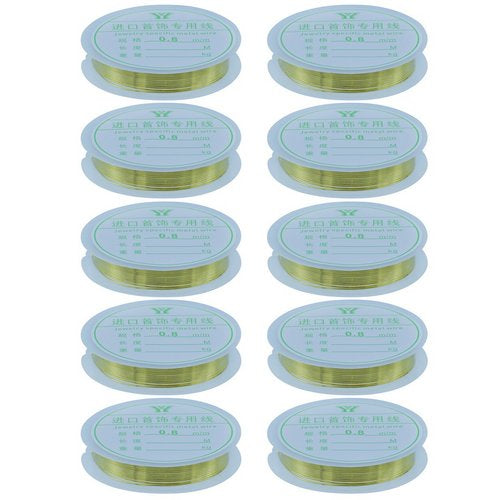 Gift To Love | Beading Wire No 0.8MM 2.5MTR Golden 10Pcs Roll | Code : BW8MG-8M