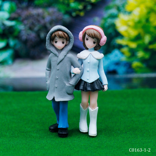 Gift To Love | Miniature Model Couple Set | Color : Gray & Blue | Code : C0163-1-2