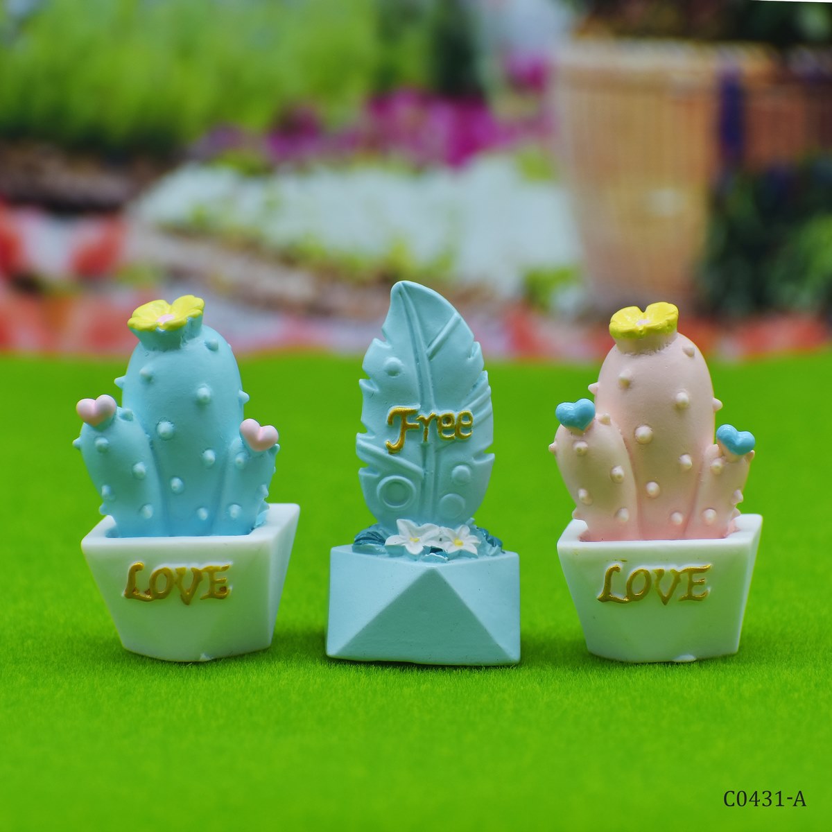 Gift To Love | Miniature Model Cactus Tree Love | Pcs : 3 Pcs | Code : C0431-A