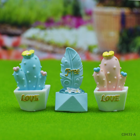 Gift To Love | Miniature Model Cactus Tree Love | Pcs : 3 Pcs | Code : C0431-A