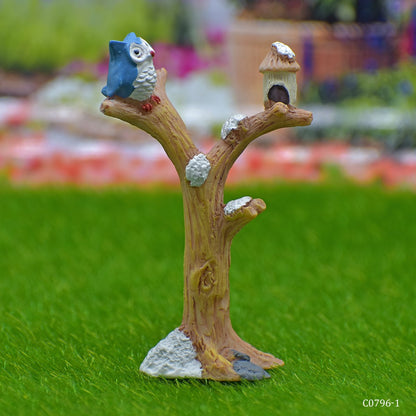 Gift To Love | Miniature Model Owl With Tree | Code : C0796-1