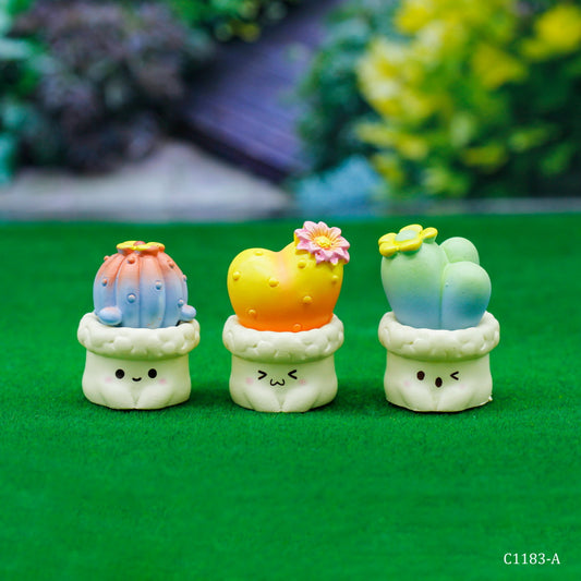 Gift To Love | Miniature Model Cactus Plant | Pcs : 3 Pcs | Code : C1183-A