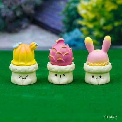 Gift To Love | Miniature Model Cactus Plant | Pcs : 3 Pcs | Code : C1183-B