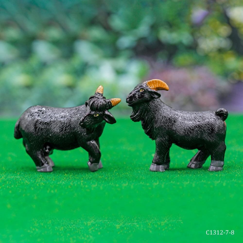 Gift To Love | Miniature Model Goat | Color : Black | Pcs : 2 Pcs Set | Code : C1312-7-8