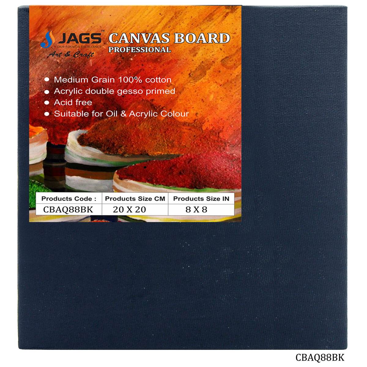 Gift To Love | Canvas Board Artist Quality | Color : Black | Size : 8 X 8 Inch | Code : CBAQ88BK