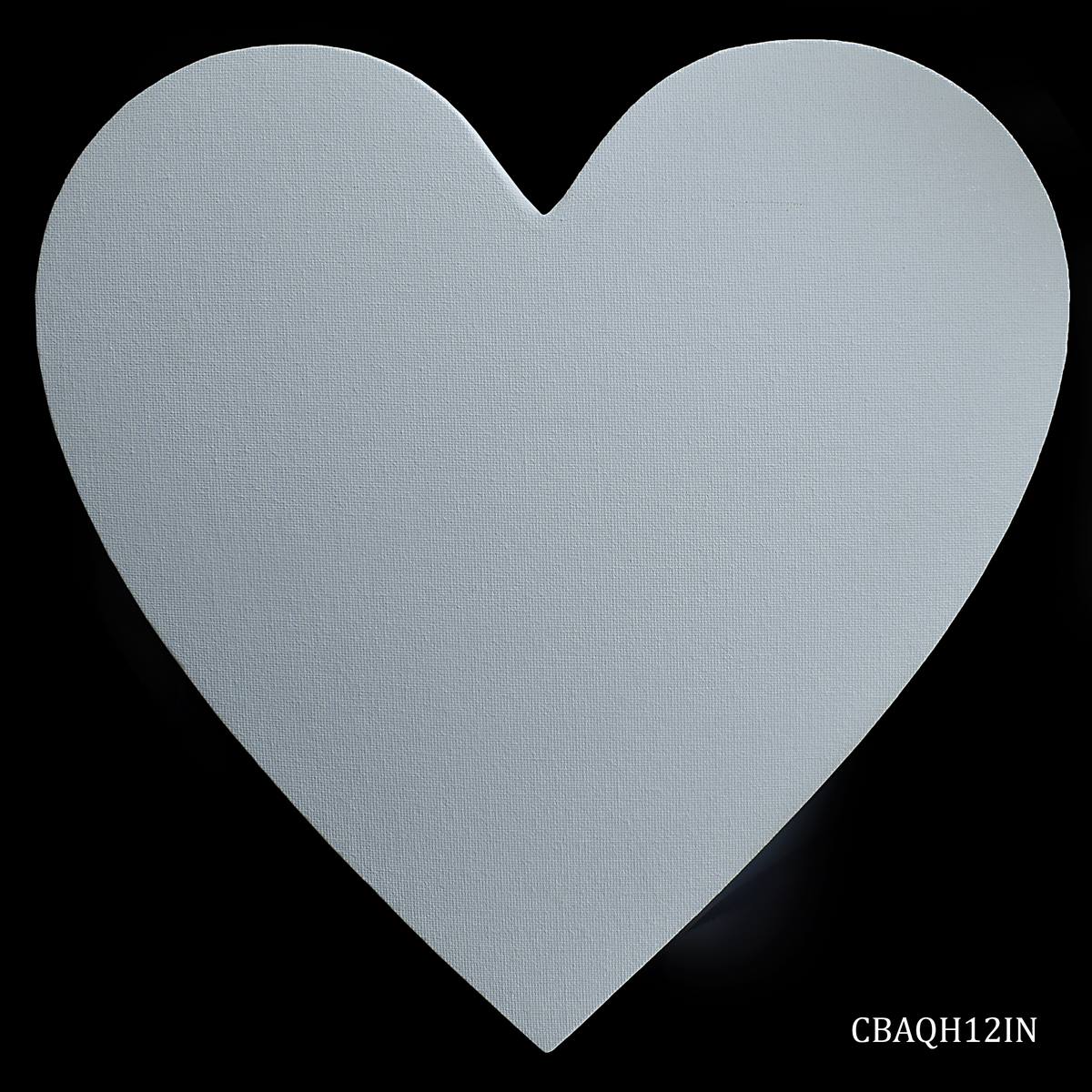 Gift To Love | Canvas Board Artist Quality Heart | Color : White | Size : 12 Inch | Code : CBAQH12IN
