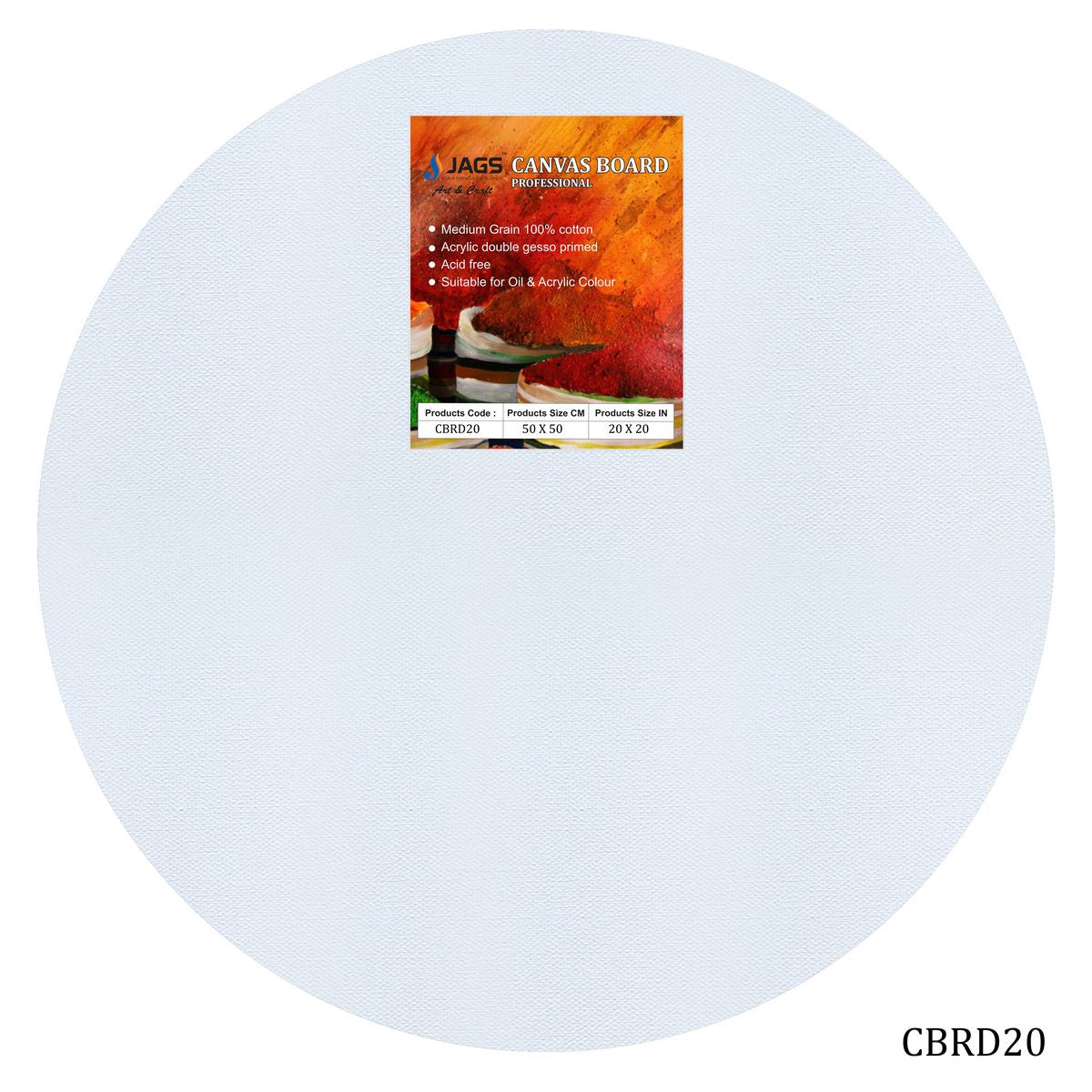 Gift To Love | Canvas Board Stretched Frame Round | Size : 20 Inch | Code : CBRD20
