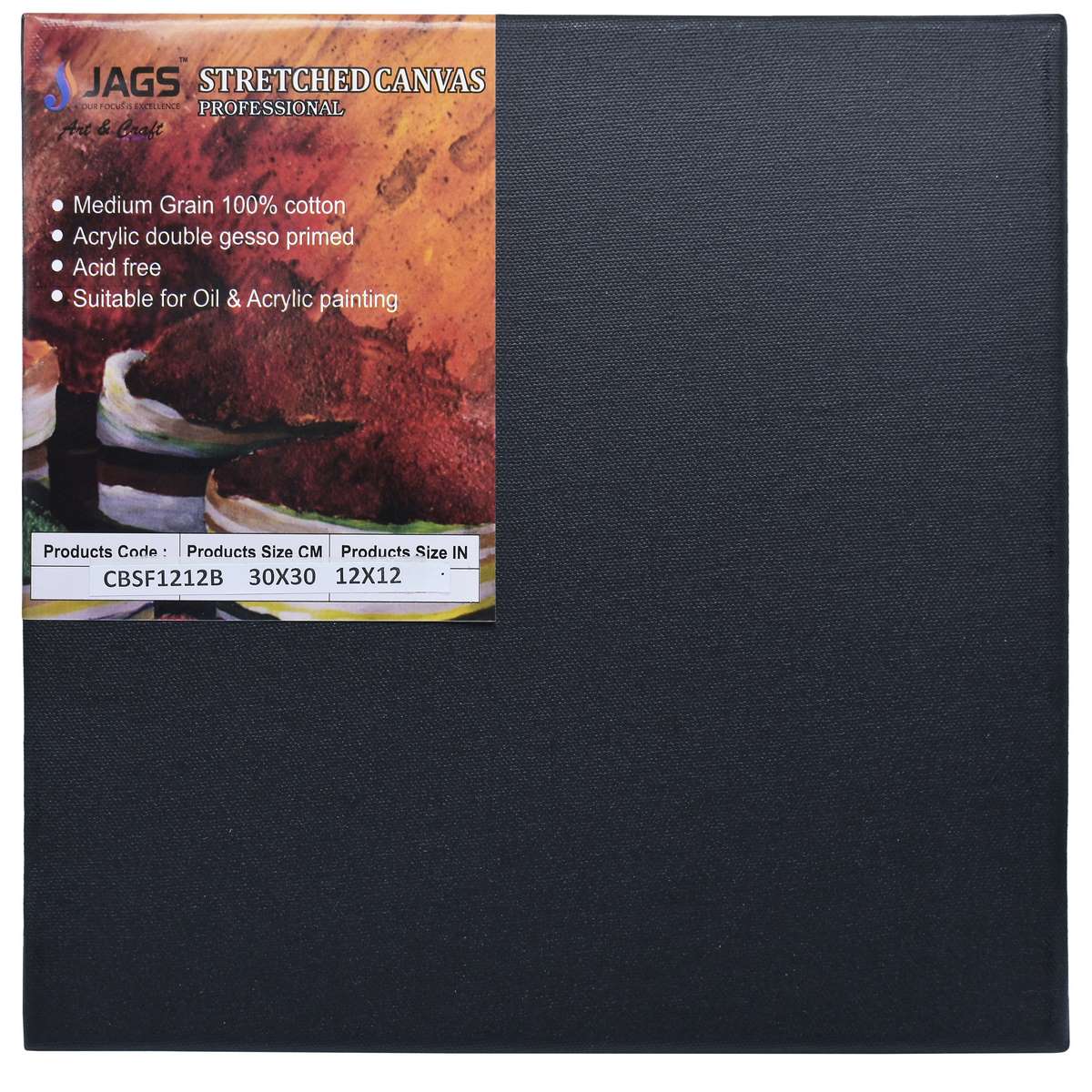 Gift To Love | Canvas Board Stretched Frame | Color : Black | Size : 12 X 120 Inch | Code : CBSF1212B