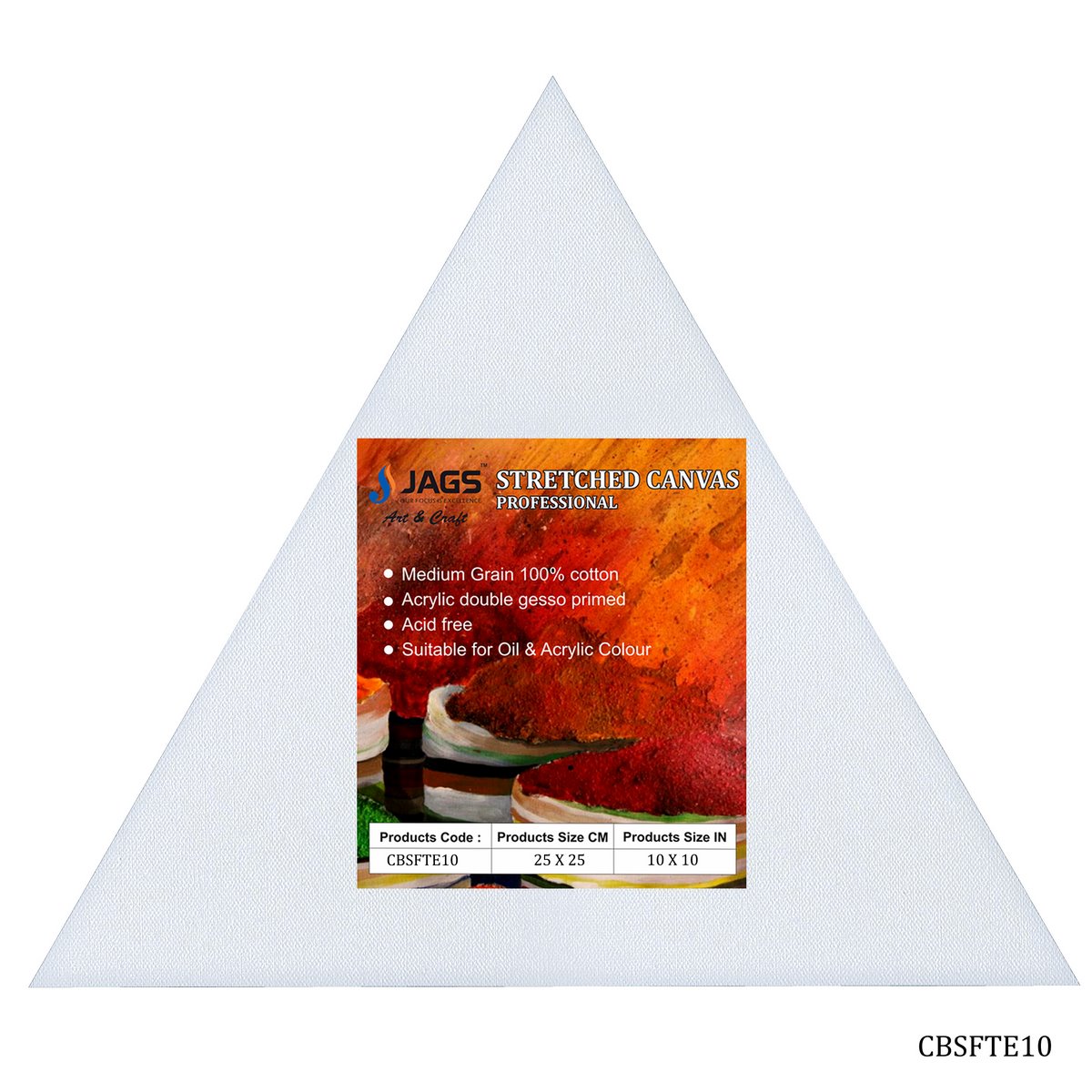 Gift To Love | Canvas Board Stretched Frame Triangle | Size : 10 | Code : CBSFTE10