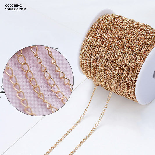 Gift To Love | Chain Kc | Color : Gold | Size : 1.5 Mtr X 0.7 Mm | Code : CC0715KC