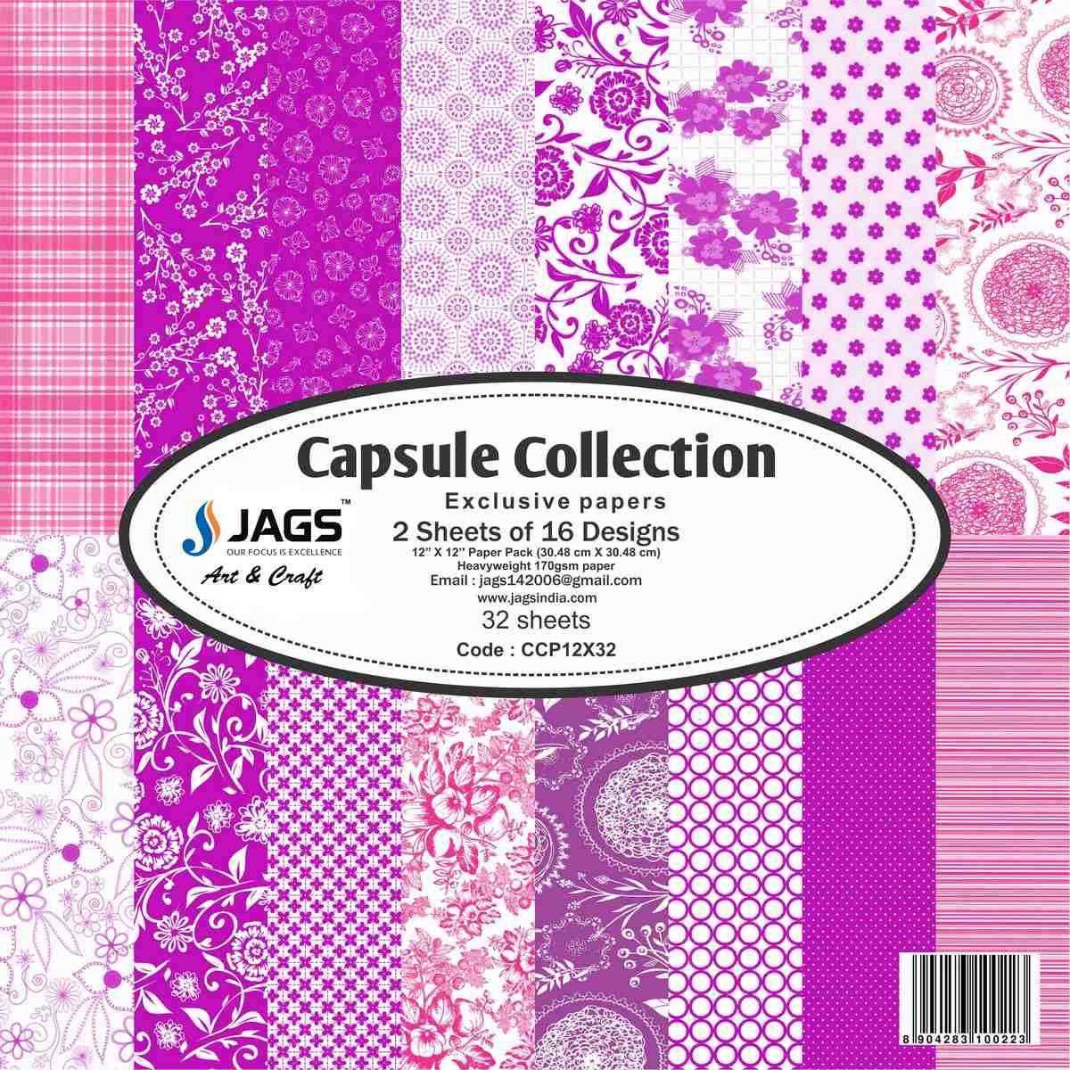 Gift To Love | Paper Capsule Collection | Size : 12X12 | Pcs : 32 Sheets | Code : CCP12X32
