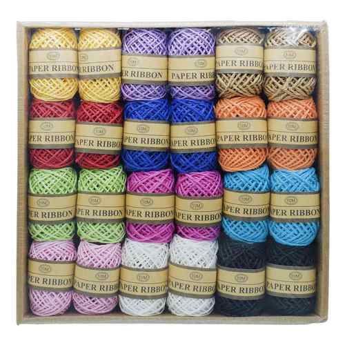Gift To Love | Craft Paper Rope Colour 10M 24Pcs | Code : CJR24P-B