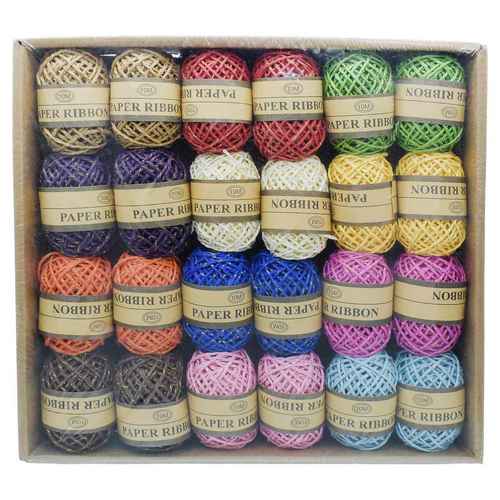 Gift To Love | Craft Paper Rope Colour 10M 24Pcs | Code : CJR24P-F