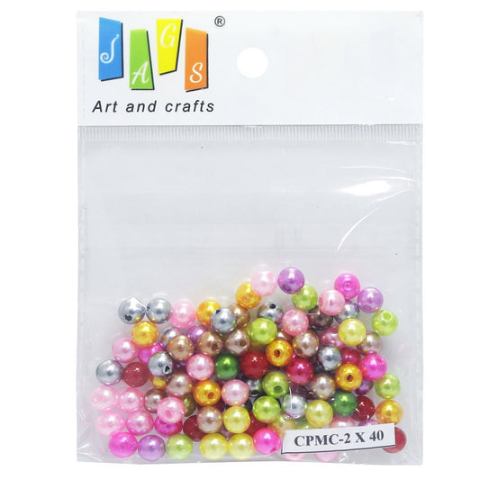 Gift To Love | Craft Beads Multi Colour | Size : 6 Mm | Pcs : 25 Gm | Code : CPMC-2