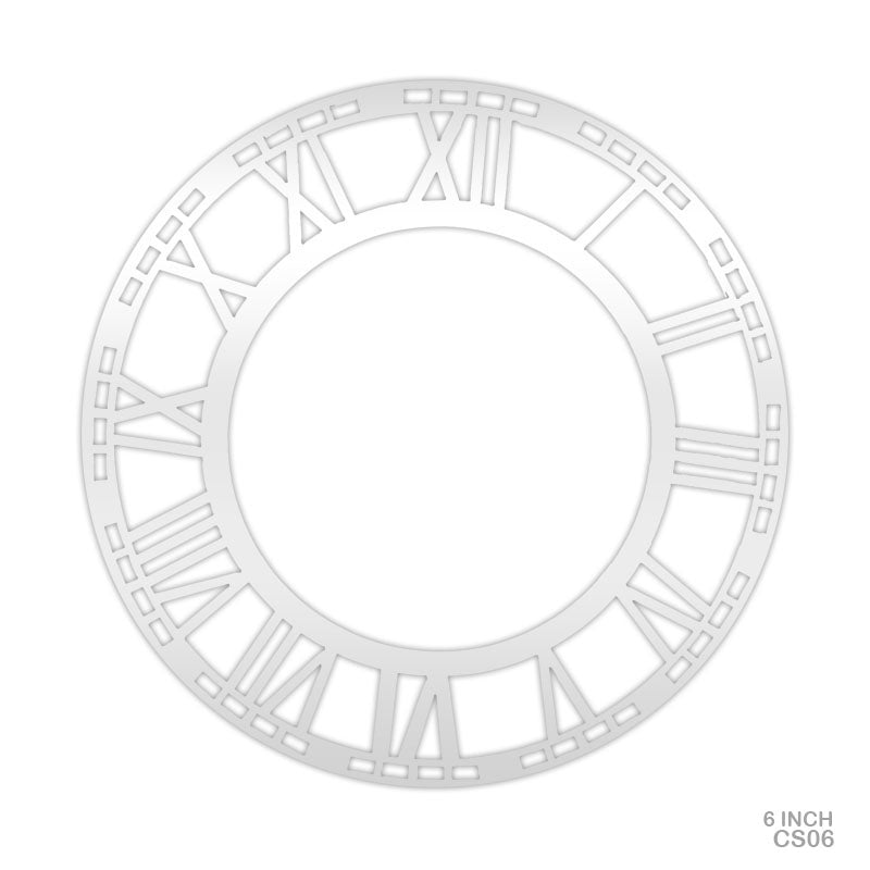 Gift To Love | Clock Acrylic Roman | Color : Silver | Size : 6 Inch | Code : CS06