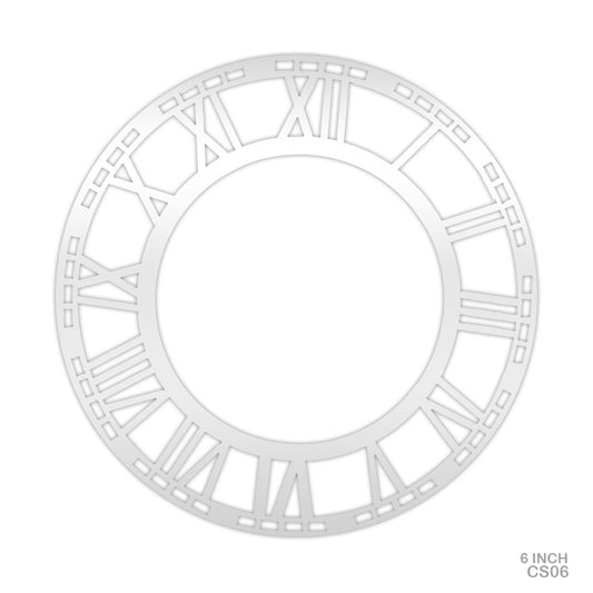 Gift To Love | Clock Acrylic Roman | Color : Silver | Size : 6 Inch | Code : CS06