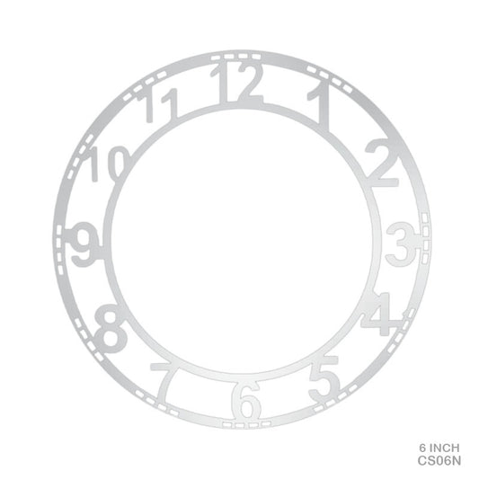 Gift To Love | Clock Acrylic Number | Color : Silver | Size : 6 Inch | Code : CS06N