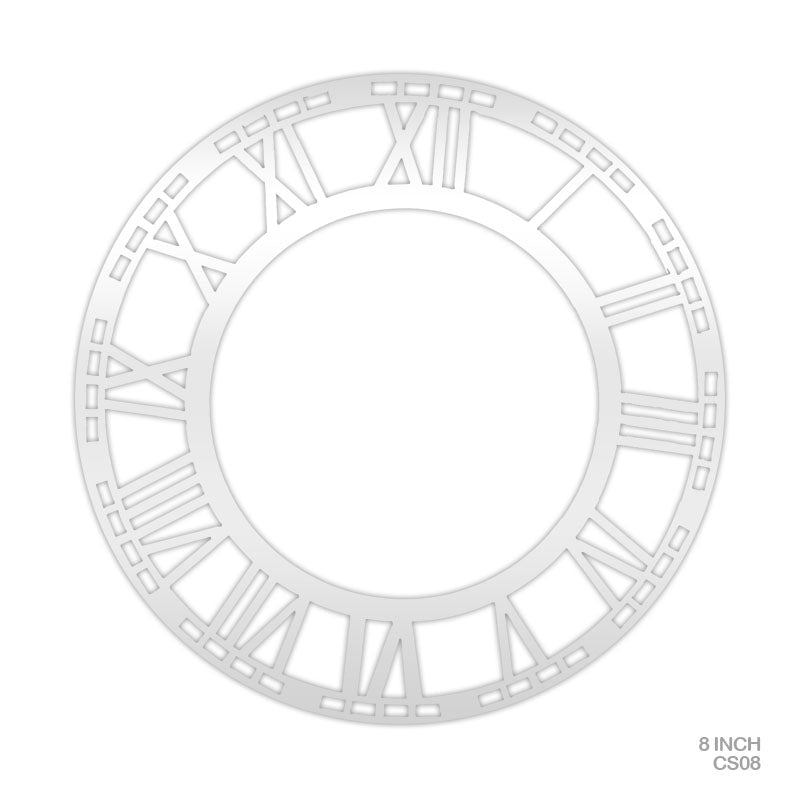 Gift To Love | Clock Acrylic Roman | Color : Silver | Size : 8 Inch | Code : CS08
