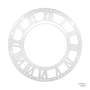 Gift To Love | Clock Acrylic Roman | Color : Silver | Size : 8 Inch | Code : CS08