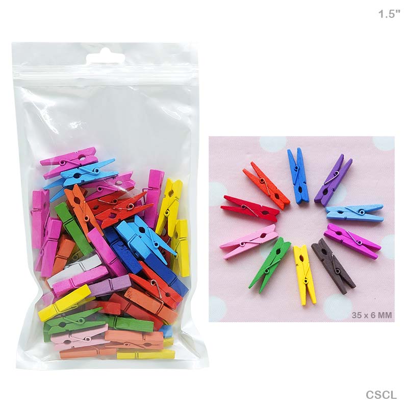 Gift To Love | Clip Small Wooden | Size : 1.5 Inch | Pcs : 50 Pcs | Code : CSCL