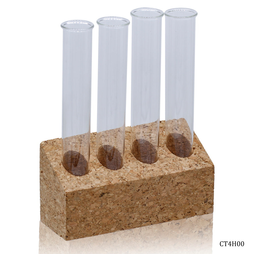 Gift To Love | Cork Tapered 4 Hole Test Tube Planter | Code : CT4H00