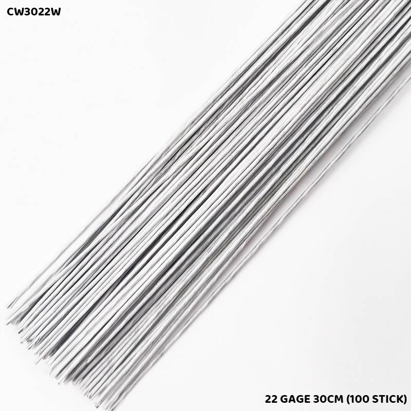 Gift To Love | Craft Wire | Color : White | Size : 22 Gage 30 Cm | Pcs : 100 Sticks | Code : CW3022W