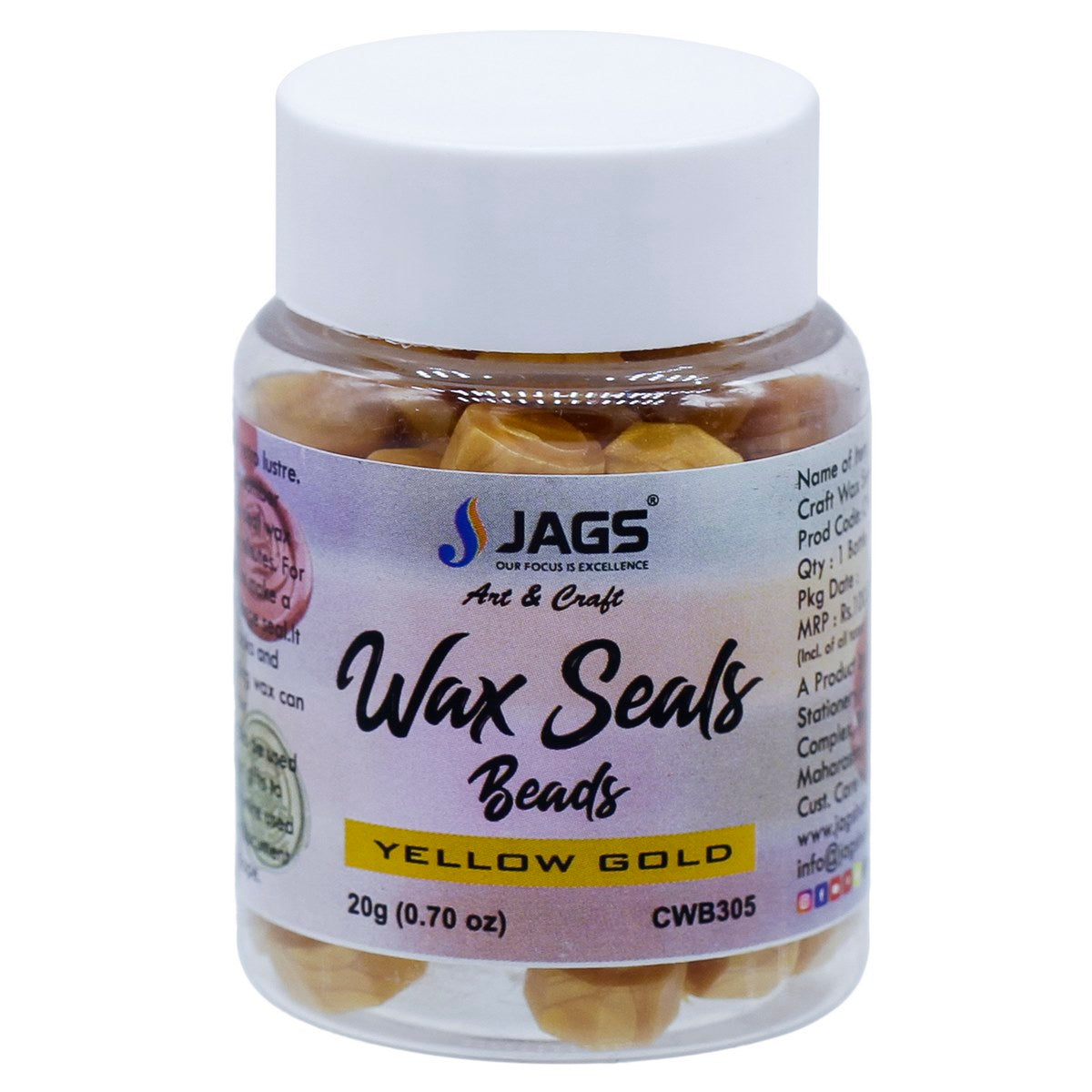 Gift To Love | Craft Wax Seal Beads | Color : Yellow Gold | Size : 20 Gsm | Code : CWB305