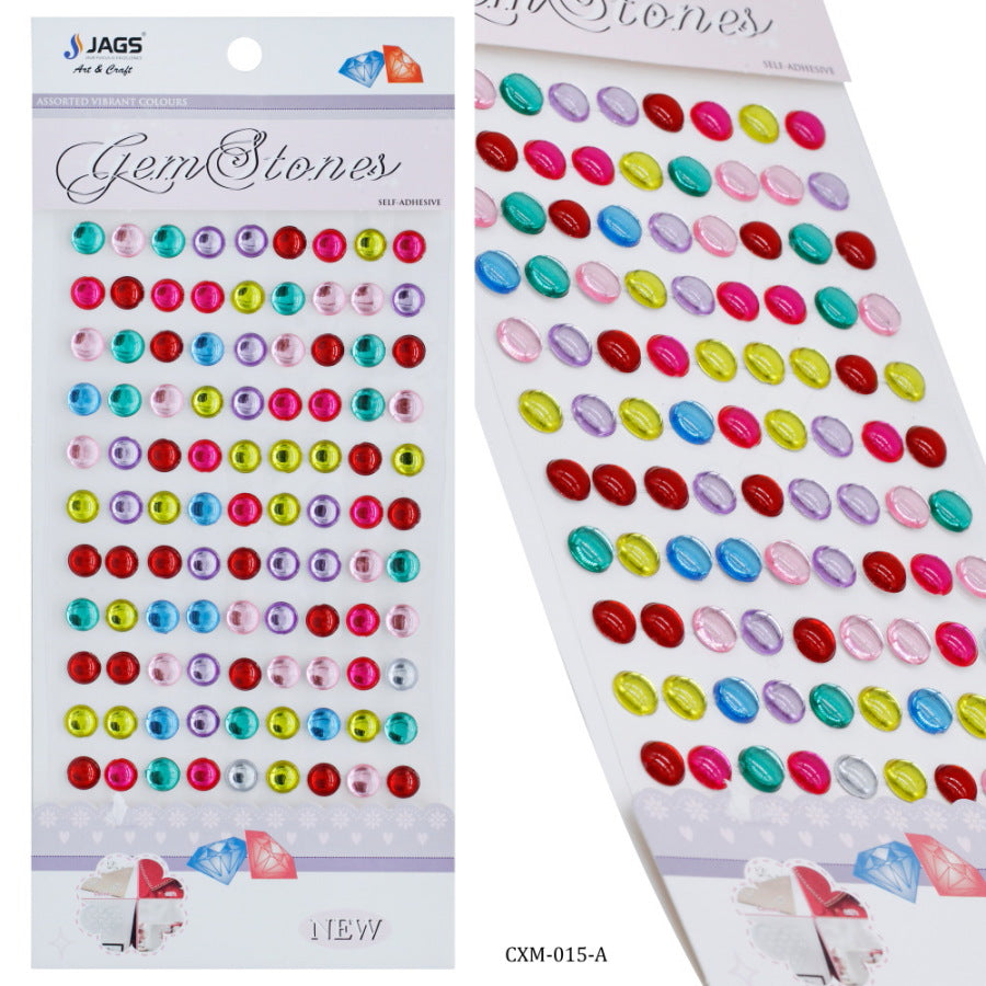 Gift To Love | Round Gem Stones Sticker | Color : Multicolour | Code : CXM-015-A