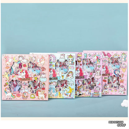 Gift To Love | Unicorn Cartoon Print Kids Sticker | Pcs : 100 Pcs | Code : CYDF