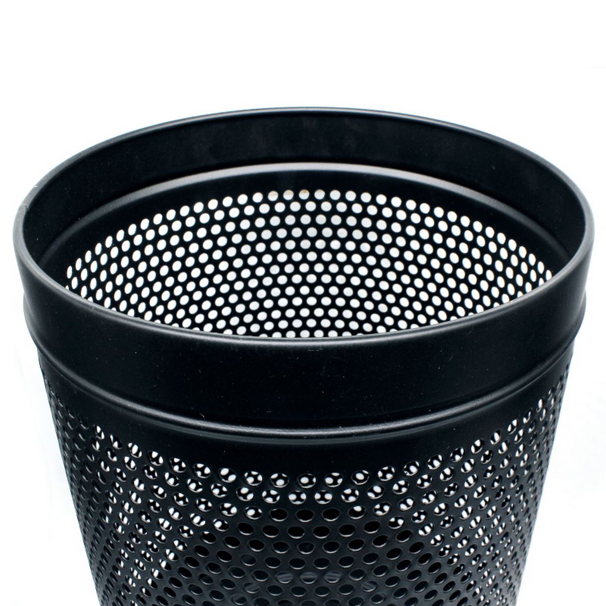 Gift To Love | Dust Bin Stainless Steel | Color : Black | Size : 8 X 12 | Code : DBBK812
