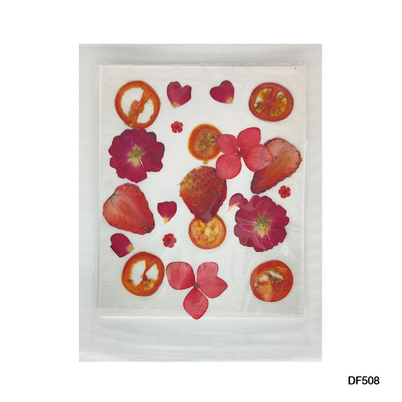 DF50- 8 PRESSED FRUIT FLOWER SHEET - GIFT TO LOVE