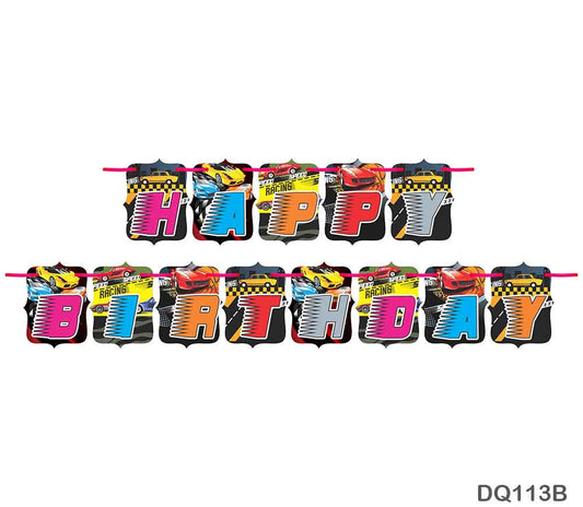 Gift To Love | Happy Birthday Racing Car Banner | Code : DQ113B