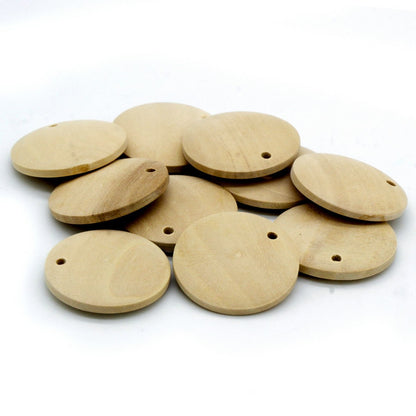 Gift To Love | Decorative Wooden Pendant Plain | Size : 25 Mm | Pcs : 10 Pcs | Code : DWB25MM