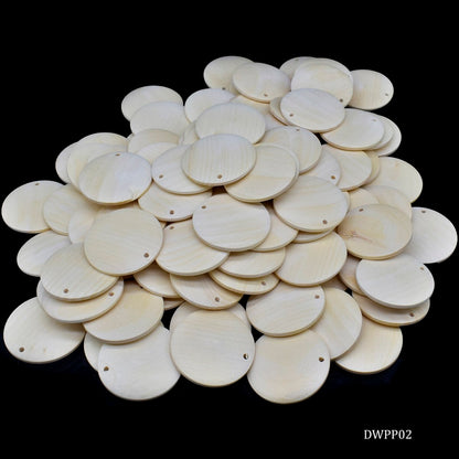 Gift To Love | Decorative Wooden Pendant Plain | Size : 35 Mm | Pcs : 100 Pcs | Code : DWPP02