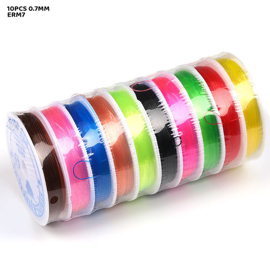 Gift To Love | Elastic Roll | Color : Multi | Size : 0.7 Mm | Pcs : 10 Pcs | Code : ERM7