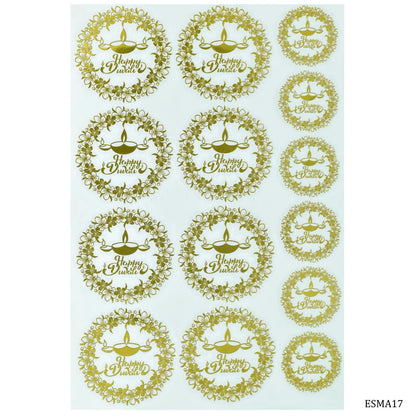 Gift To Love | Metal Sticker Diya Design Diwali | Code : ESMA17