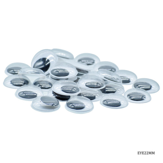 Gift To Love | Craft Googly Eye | Size : 22 Mm | Pcs : 30 Pcs | Code : EYE22MM