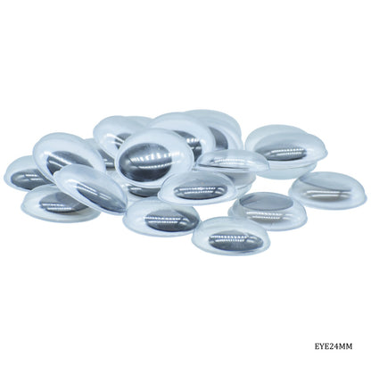 Gift To Love | Craft Googly Eye | Size : 24 Mm | Pcs : 20 Pcs | Code : EYE24MM