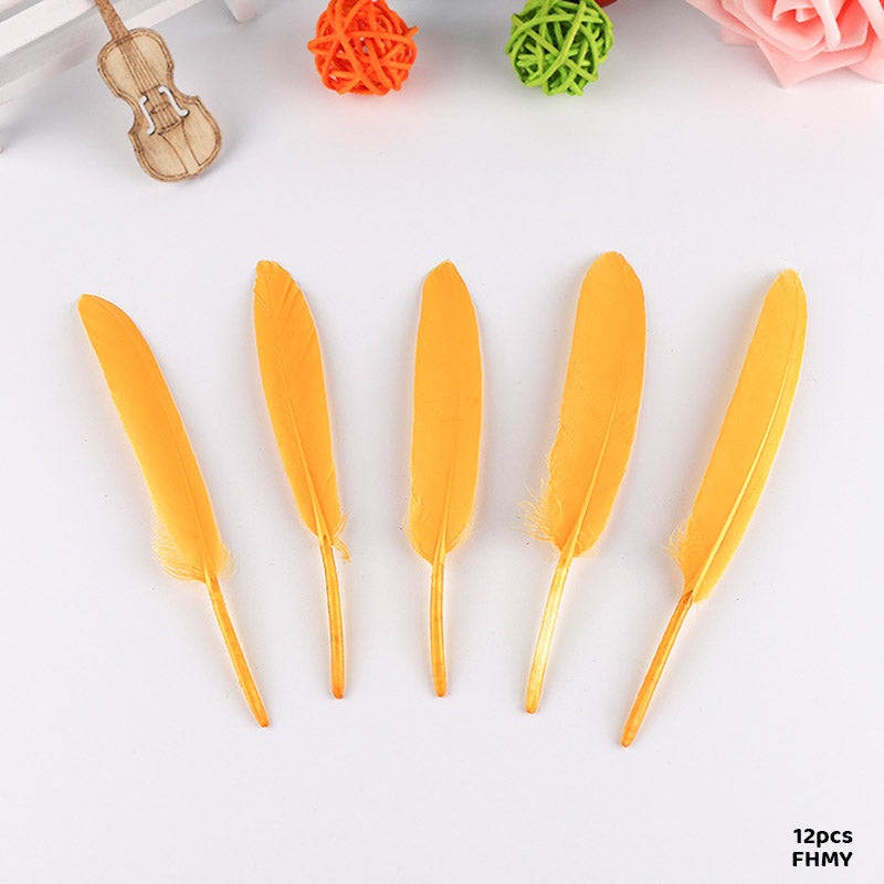 Gift To Love | Feather Hard Small | Color : Yellow | Pcs : 12 Pcs | Code : FHMY