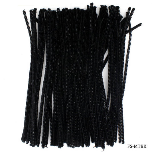 Gift To Love | Craft Pipe Cleaner | Color : Black | Size : 7 Mm X 30 Cm | Pcs : 100 Pcs | Code : FS-MTBK