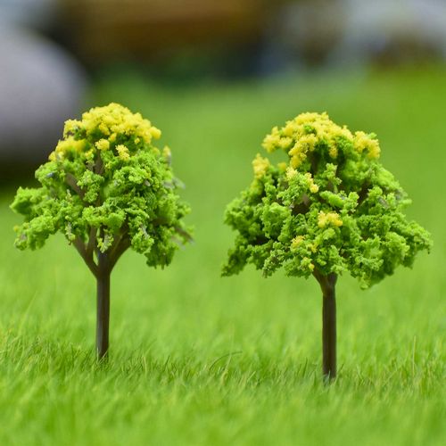 Gift To Love | Artificial Miniature Tree Green & Yellow 2 Pcs | Code : FU-40GYW