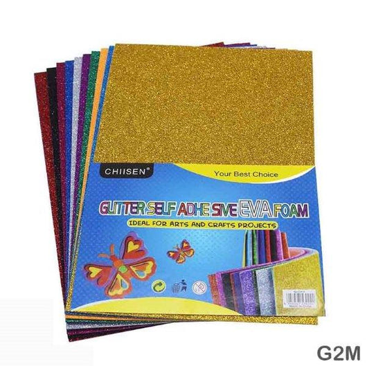 Gift To Love | Glitter Foam Sheet Sticker | Color : Multi-Color | Size : A4 | Pcs : 10 Pcs | Code : G2M