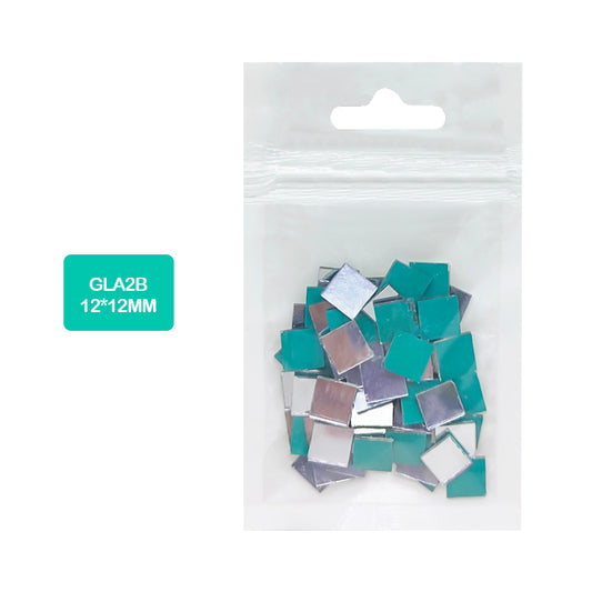 Gift To Love | Mirror Glass Square | Size : 12 Mm X 12 Mm | Code : GLA2B