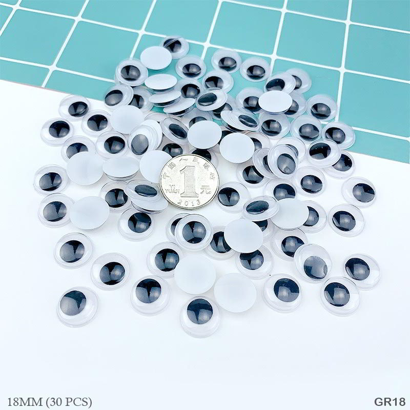 Gift To Love | Googly Eye Round | Size : 18 Mm | Pcs : 30 Pcs | Code : GR18