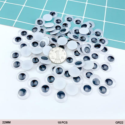Gift To Love | Googly Eye Round | Size : 22 Mm | Pcs : 18 Pcs | Code : GR22