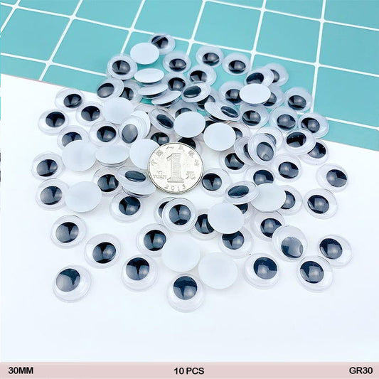 Gift To Love | Googly Eye Round | Size : 30 Mm | Pcs : 10 Pcs | Code : GR30