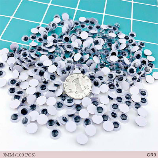 Gift To Love | Googly Eye Round | Size : 9 Mm | Pcs : 100 Pcs | Code : GR9
