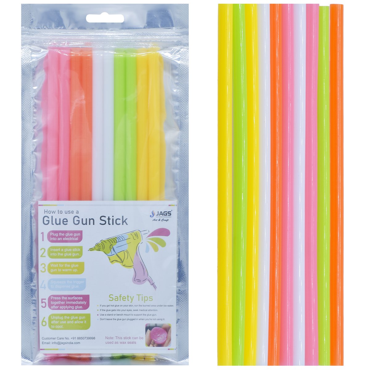 Gift To Love | Glue Stick Thin | Color : Mix Colour | Size : 7 Mm X 20 Cm | Pcs : 10 Pcs | Code : GST10P-MC