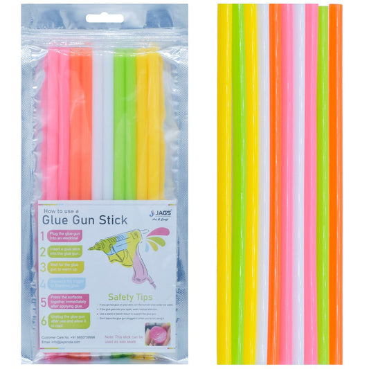 Gift To Love | Glue Stick Thin | Color : Mix Colour | Size : 7 Mm X 20 Cm | Pcs : 10 Pcs | Code : GST10P-MC