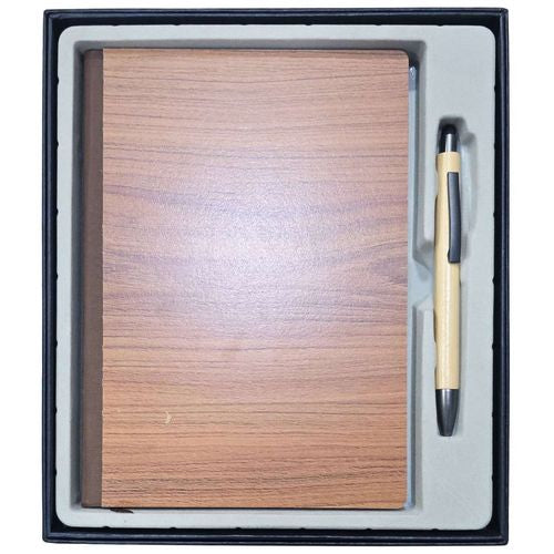 Gift To Love | Gifts Set Diary Wooden With Ball Pen Dark Colour | Code : GSWD00-2